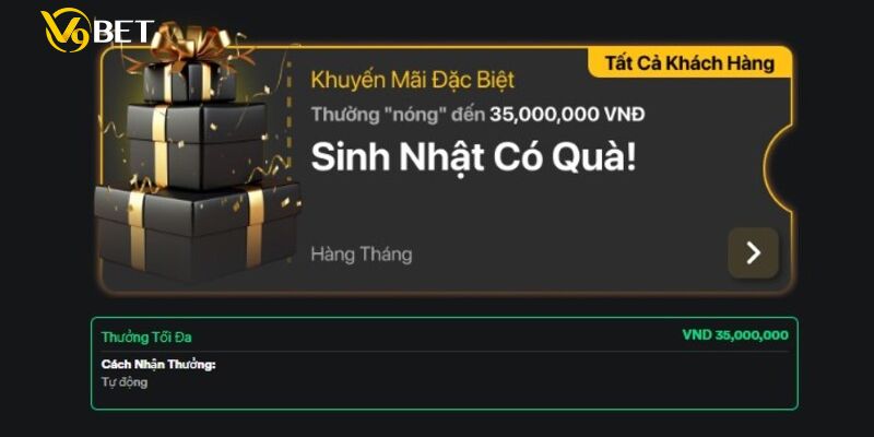 Sinh nhật có quà hot cùng V9BET